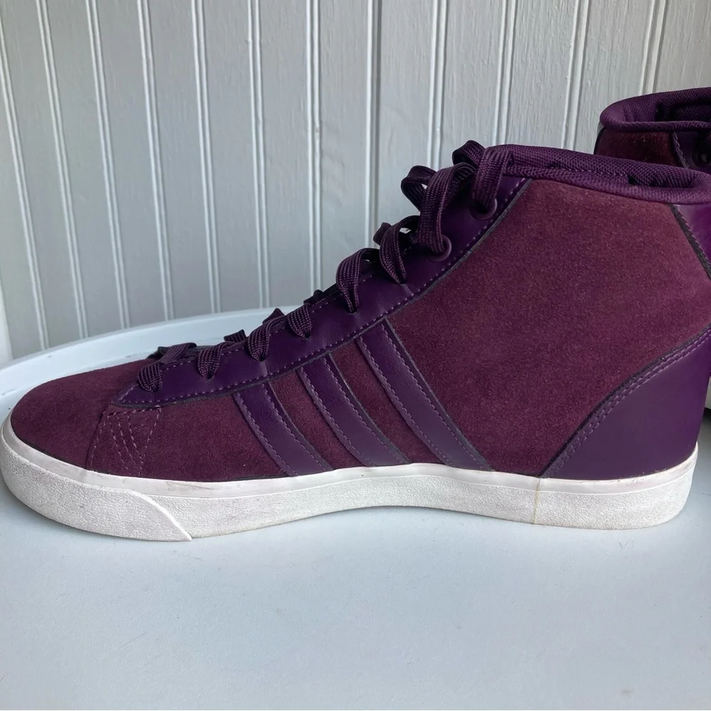 Adidas Neo Cloudfoam Deep Purple High Top Sneaker Womens 8 Shoe - Picture 5 of 15